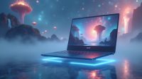 لپ تاپ ایسر در یک فضای سورئال و جادویی