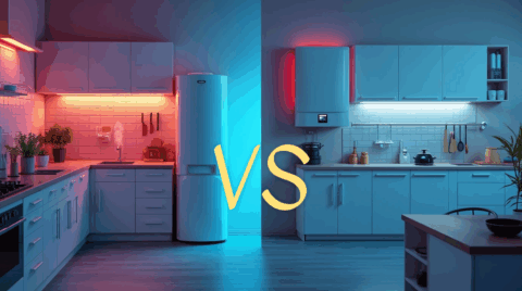 آبگرمکن برقی و گازی در محیط آشپزخانه