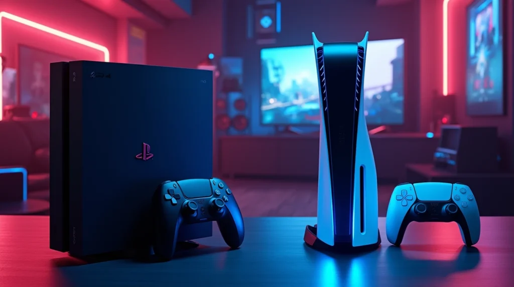تصویری از کنسول بازی PS5 با PS4