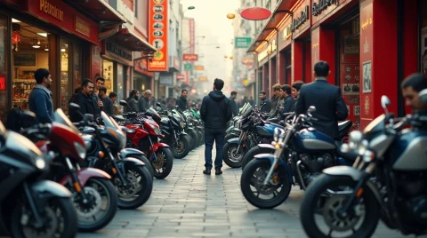 تصویری از بازار موتور سیکلت در ایران