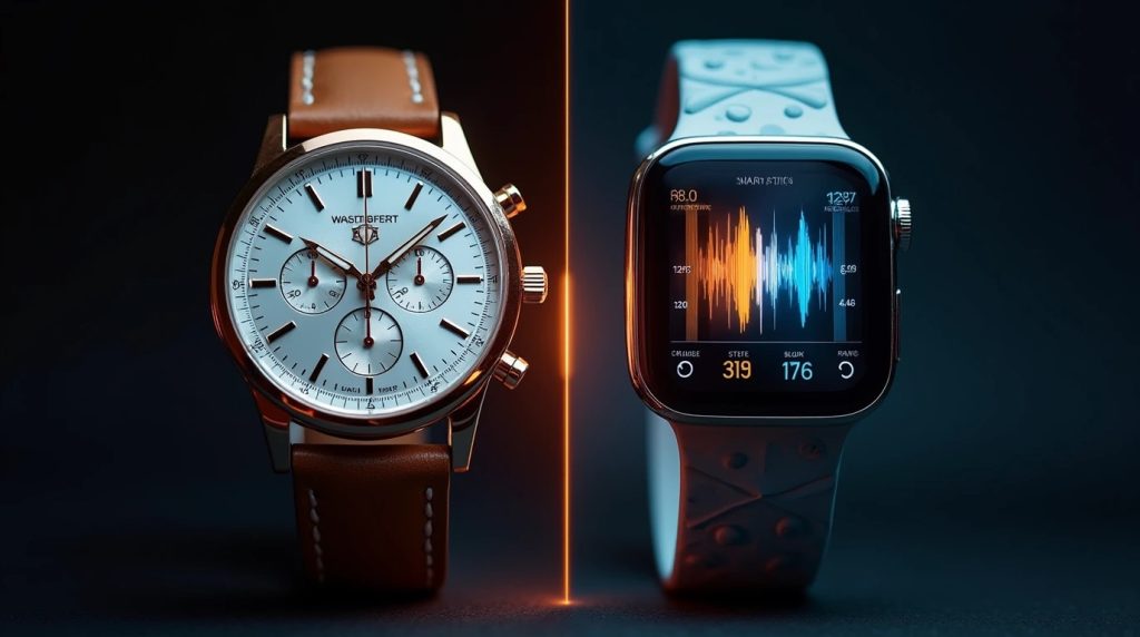 دو ساعت مچی کلاسیک و هوشمند در کنار هم