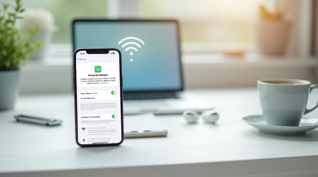 عکسی از تنظیمات هات‌اسپات آیفون