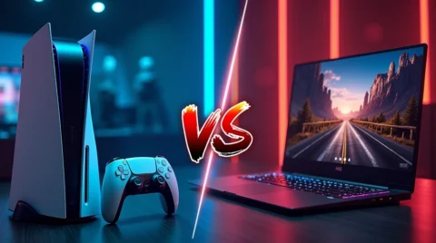 تصویری از مقایسه لپ تاپ گیمینگ یا کنسول بازی؟