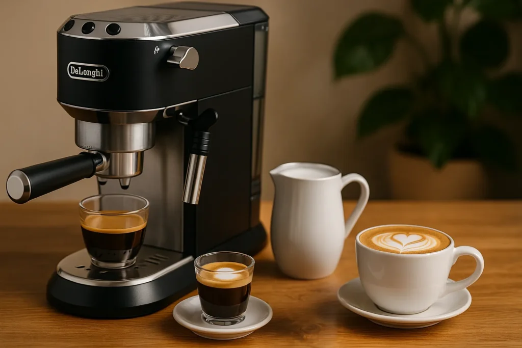 تصویری از اسپرسو ساز و نوشیدنی‌هایی بر پایه قهوه