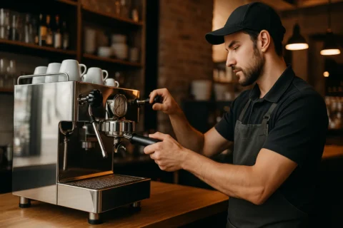 تصویری از بهترین اسپرسو ساز صنعتی و باریستای کافی شاپ