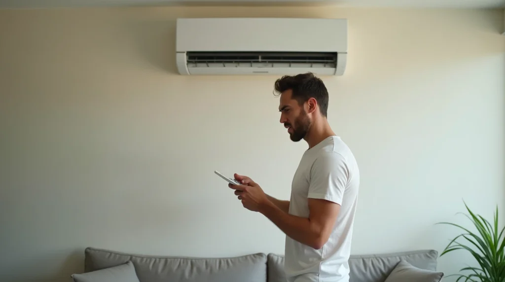 تصویری از یک کولر گازی که روشن نمی‌شود