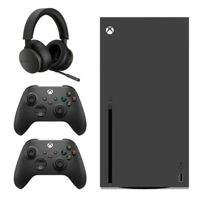 کنسول بازی Xbox مدل X همراه با دسته مشکی و هدست بی سیم