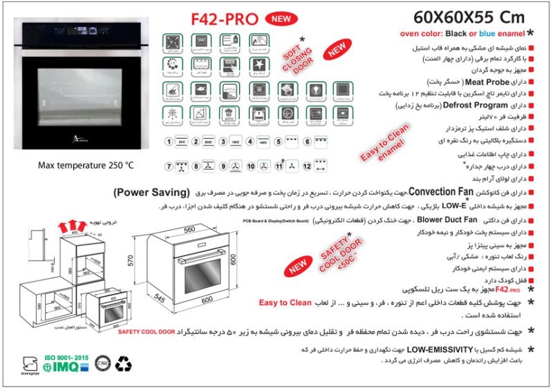 فر توکار اخوان مدل F42-PROبرقی شیشه