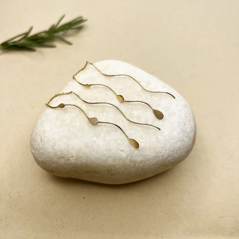 گوشواره طرح پیچ دوبل قطره